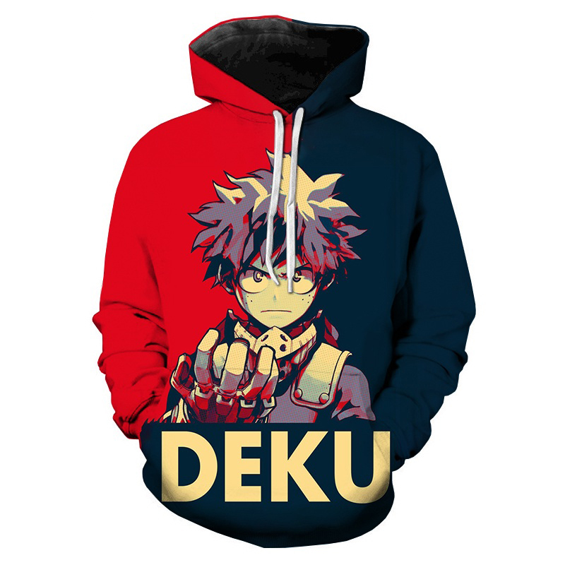 Hoodie My Hero Academia – Deku bicolore