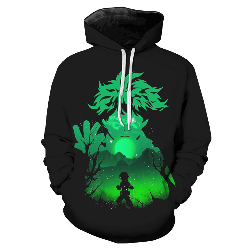 Hoodie My Hero Academia – Deku fond vert